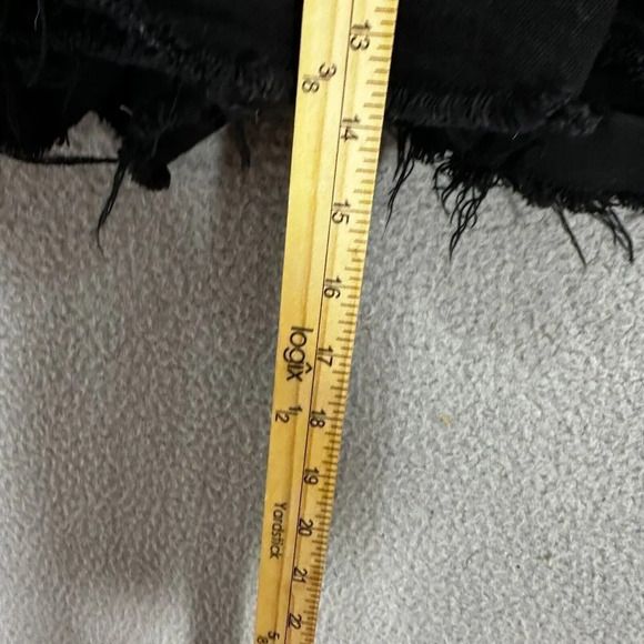 reCreation‎ skort womens 12 black denim shorts raw hem flexi fit stretch pockets - Picture 3 of 8